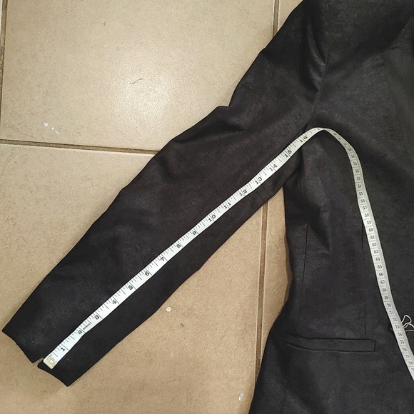 CAPULET | Womens Black Faux Leather Blazer Jacket - Picture 9 of 9